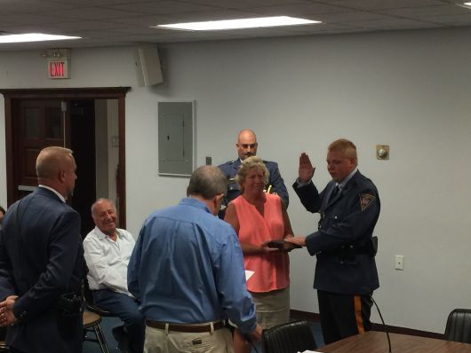 Cpl. Richard Mellor taking the oath of office